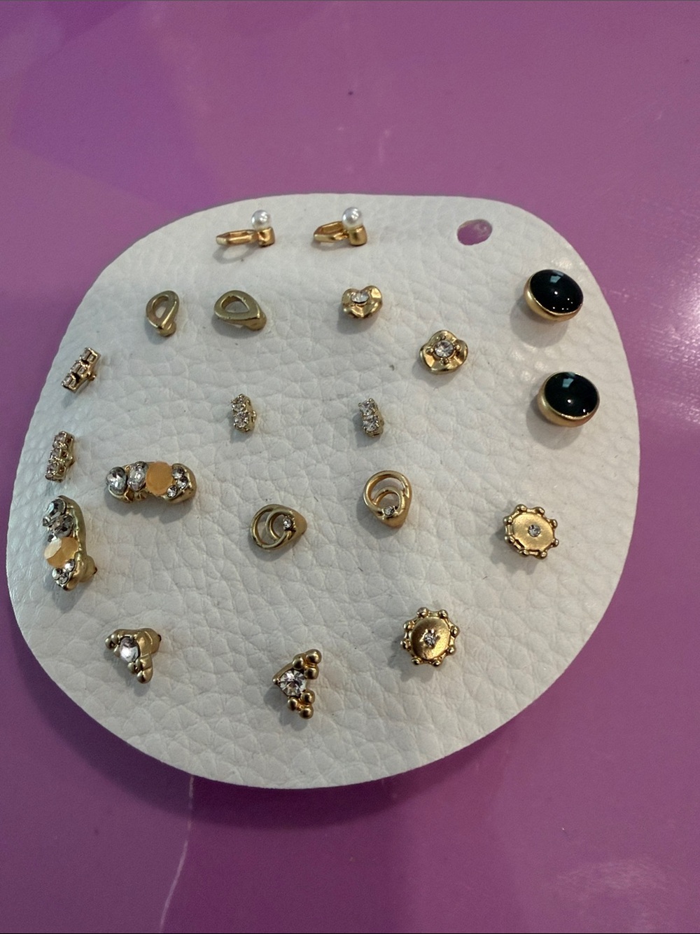 Plunder Gold and Black Mixed Stud Earring Set